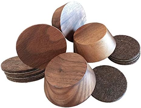 Premium Walnut Wood Furniture Risers - Extra 1 Inch Height Perfect for Cleaning Convenience