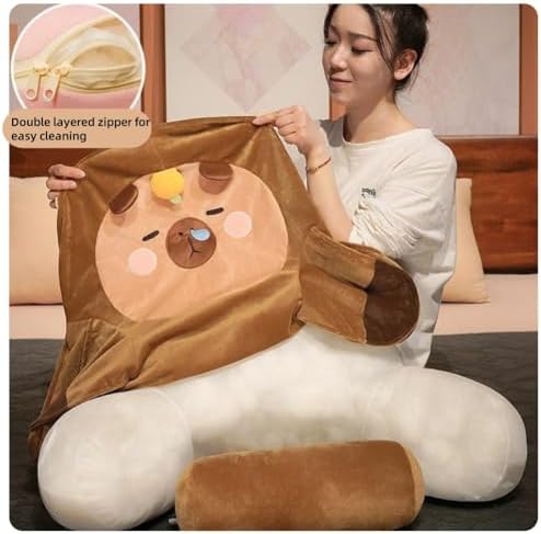 Cute Capybara Reading Pillow with Armrests