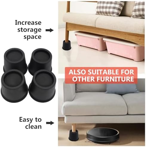 HANIHUA 9 Pack Bed Risers - 4 Heavy Duty for Sofa Bed Desk 3600 lbs Capacity Anti-Slip