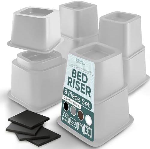 Home Intuition Heavy Duty Adjustable Bed Risers 4 Pack
