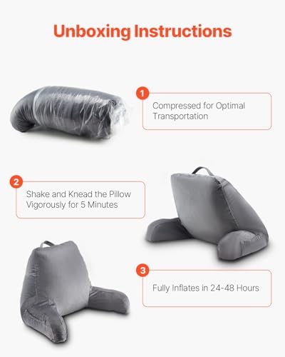 VEVOR Ergonomic Back Pillow for Reading and Gaming Standard Size Memory Foam Comfort Dual Zips