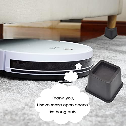 4-Piece Bed Riser Set - Heavy Duty Bed risers for Sofa Desk and Storage Space