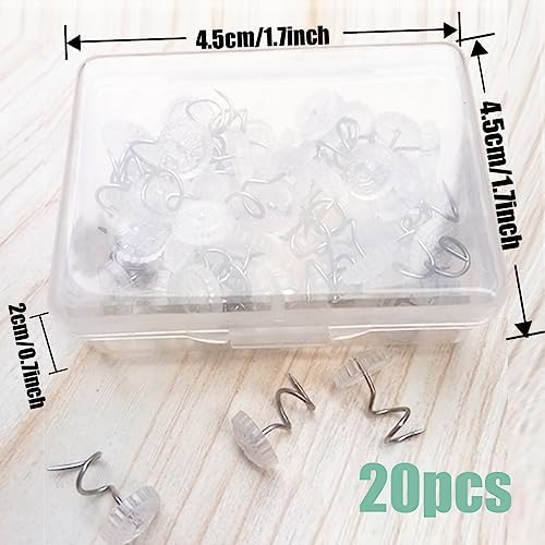 20 Pcs Twist Pins with Clear Heads for Upholstery and Bed Skirts