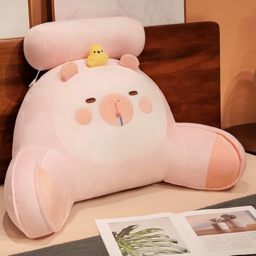 Cute Capybara Reading Pillow with Armrests