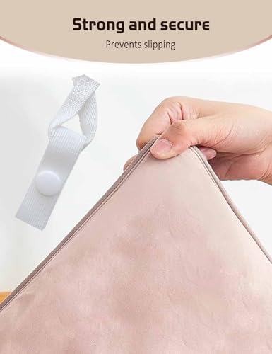 Duvet Snaps for Comforter Hold 16 White Clips with Hidden Buttons