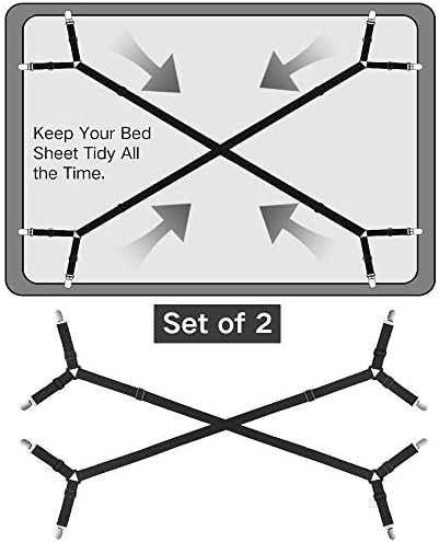 Adjustable Fitted Sheet Straps 2-Piece Secure Bed Sheet Holds