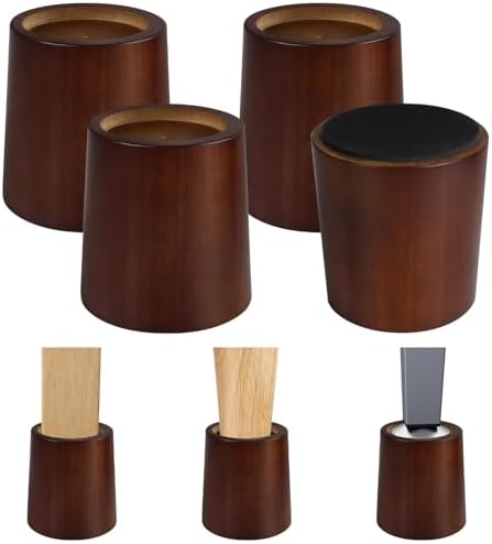 Elevate Your Space - Heavy Duty Office Bed Risers - 4-Inch Wooden Riser Modern Mid-century Style Prism Storage