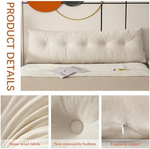 TESICA Wedge Headboard Pillow 39x16x5in Comfort Support Cushion