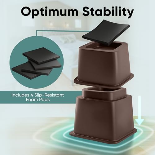 Adjustable Bed Risers Adds Storage Space