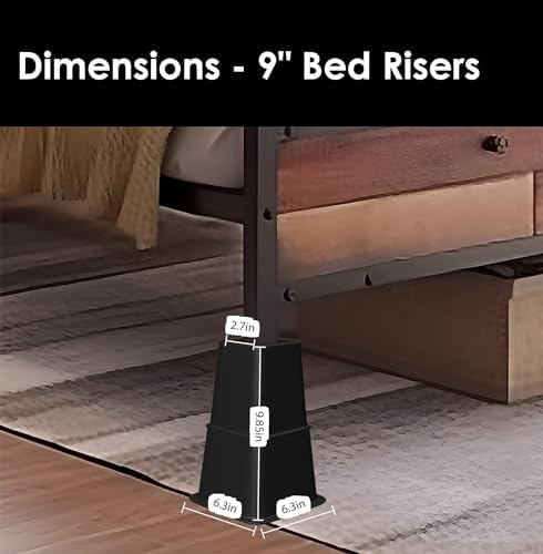 Sturdy Bed Riser Stackable 4-9 inches - Durable and Space-Saving for Your