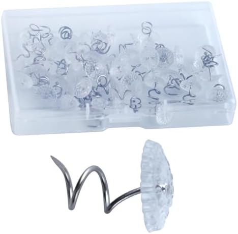 GOLD DEER 50PCS Upholstery Bed Skirt Twist Pins Stainless Steel with Clear Heads