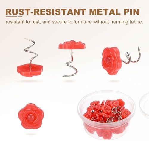 Precious Red Color Upholstery Twist Pins
