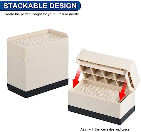 Modular Bed RisersUp to 1300 lbs for Sofa Desk and More
