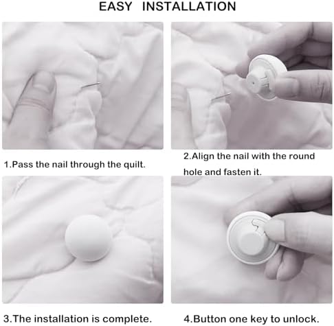 Duvet Clips for Comforter Hold 4 Pack White