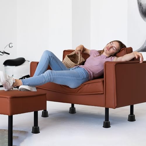 Powerful Bed Riser - 9-Piece Heavy Duty 4-Inch Round Bed Risers with Non-Slip Foam Pads for Chairs Sofas Tables Beds