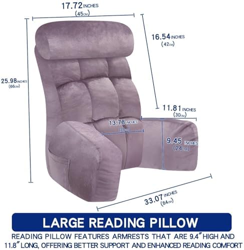 Sturdy Arm-Upgrade BedSitting-Up Reading Pillow with 2598 Height and 3307 Width