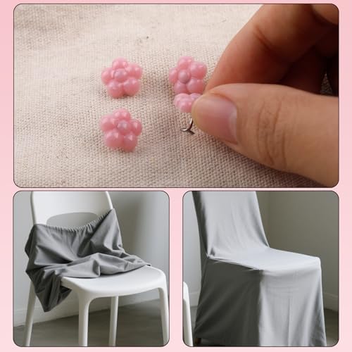 100pcs Plum Blossom Bed Skirt Pins with Twist Design