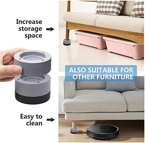 Adjustable Bed Risers 4-Piece Set - Durable for Beds Sofas Tables 1300 lbs Capacity