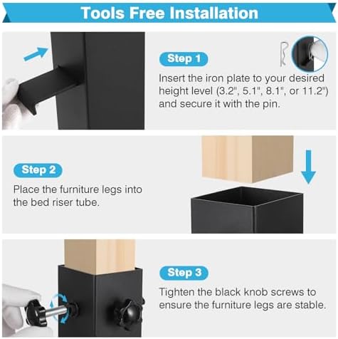 IronWalls 4-Piece Bed Risers 23-inch Diameter
