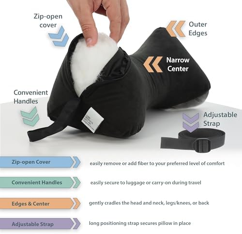 Adjustable Memory Bone Shaped Neck Pillow for Comfort and Support