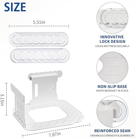 Alwenid Bed Sheet Holder with Slide Lock Straps