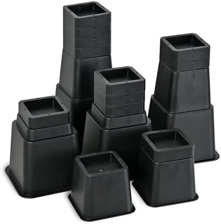 Adjustable Bed Risers for couches tables 6000 lbs load Black
