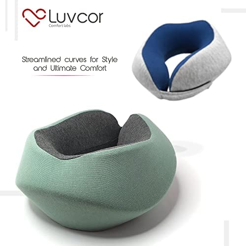 Perfect Memory Foam Travel Neck Pillow - Ergonomic Design Compact Comfortable Imperial Green