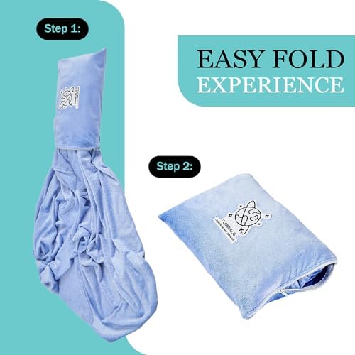 Commollis 2-in-1 Travel Blanket Pillow - Warm Sleep Solution for Flights Cars More