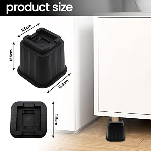 MYMULIKE 5 Inch Heavy Duty Bed Risers Set of 6 Black