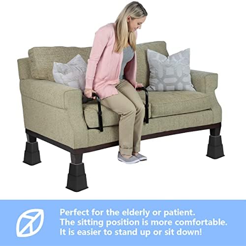 Butizone Bed Risers with USB and Power Outlet Adjustable 3 5 8 Inch 4 Piece Set Black