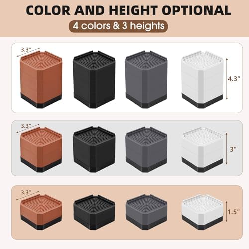 Adjustable Bed Riser for 15-3 inches Durable Non-Slip for Beds Sofas Load up to 4000 lbs Grey