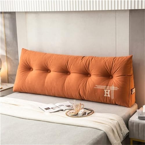 Triangular Headboard Pillow Velvet Daybed Wedge Cushion for Reading and Rest