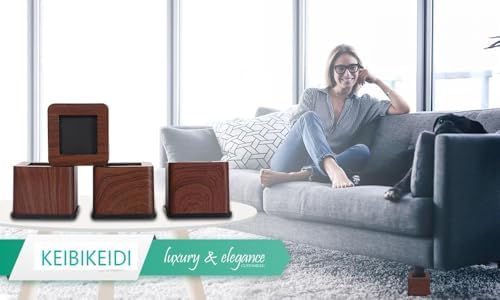 Set of 4 3-Inch Bed Risers Heavy Duty Stylish for Heavy Furniture