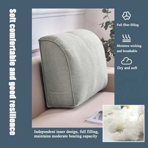 Extra Thick Sofa Back Cushion Wedge Pillow for Couch and Bed