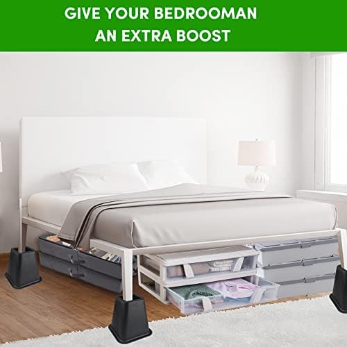 DEDU Bed Risers 6 Inch Heavy Duty 9 Pack Black