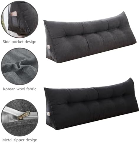 Triangle Reading Pillow with Removable Cover and Side Pockets