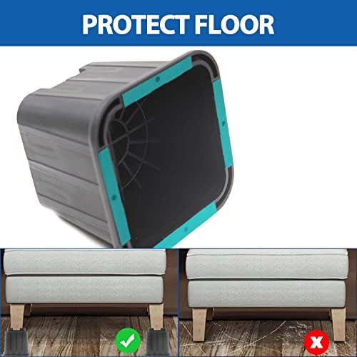 8-Inch Bed Riser with Elevation Adjuster for Sofa Bed and Desk