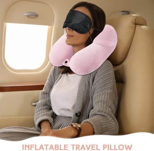 BlISS Pro 2-Pack Inflatable Travel Neck Pillow for Planes