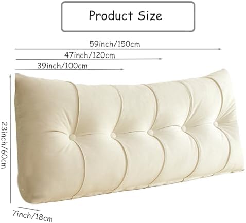 TESICA Headboard Pillow - Rectangle Bedding for Reading Relaxation