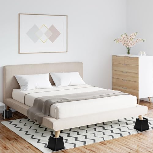 4-Inch Durable Bed Risers 6-Pack Stackable Design with Anti-Slip Pads