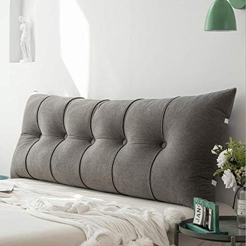 Sturdy Velvet Bedside Pillow for Reading Lumbar Support