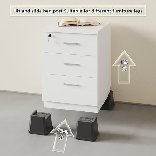 Napnapday Bed Risers 6-Piece Set - Heavy Duty Eco-Friendly 1500 Lbs