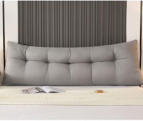 LAJUU Ergonomic Triangular Headboard Pillow for Bed Sofa or Daybed with Removable Cover - Dark Gray 180cm