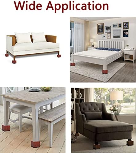 Set of 4 3-Inch Bed Risers Heavy Duty Stylish for Heavy Furniture