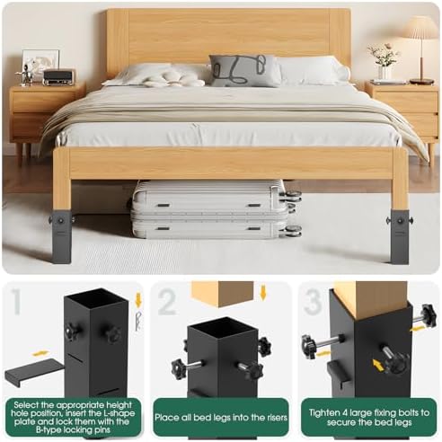 Durable 4-Pack Bed Riser with 10000 lbs Capacity