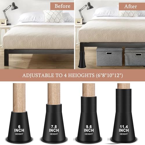 Sturdy 12-Inch Bed Risers Set