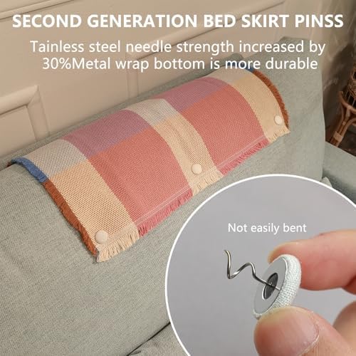 MAICOBI Premium Flax linen Bed Skirt Pins