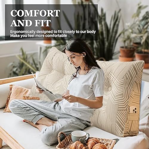 Contoured Headboard Wedge Pillow for Support and Comfort
