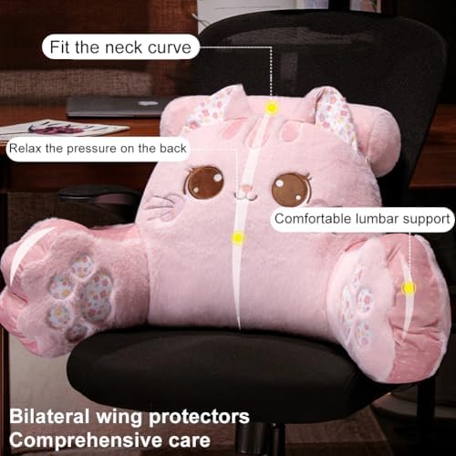 GKWW Cute Cat Companion Reading Pillow Bed Rest Pillow Washable for Cats and Humans