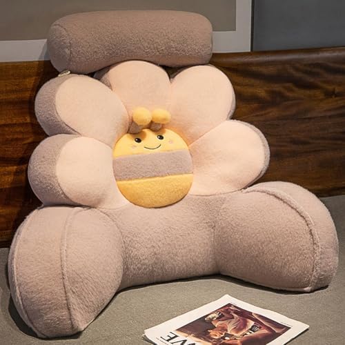 Soft Flower Shaped Reading Pillow with Detachable Headrest and Lumbar Support